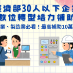 2025經濟部30人以下企業數位轉型培力補助｜服務業、製造業必看！最高補助10萬元！